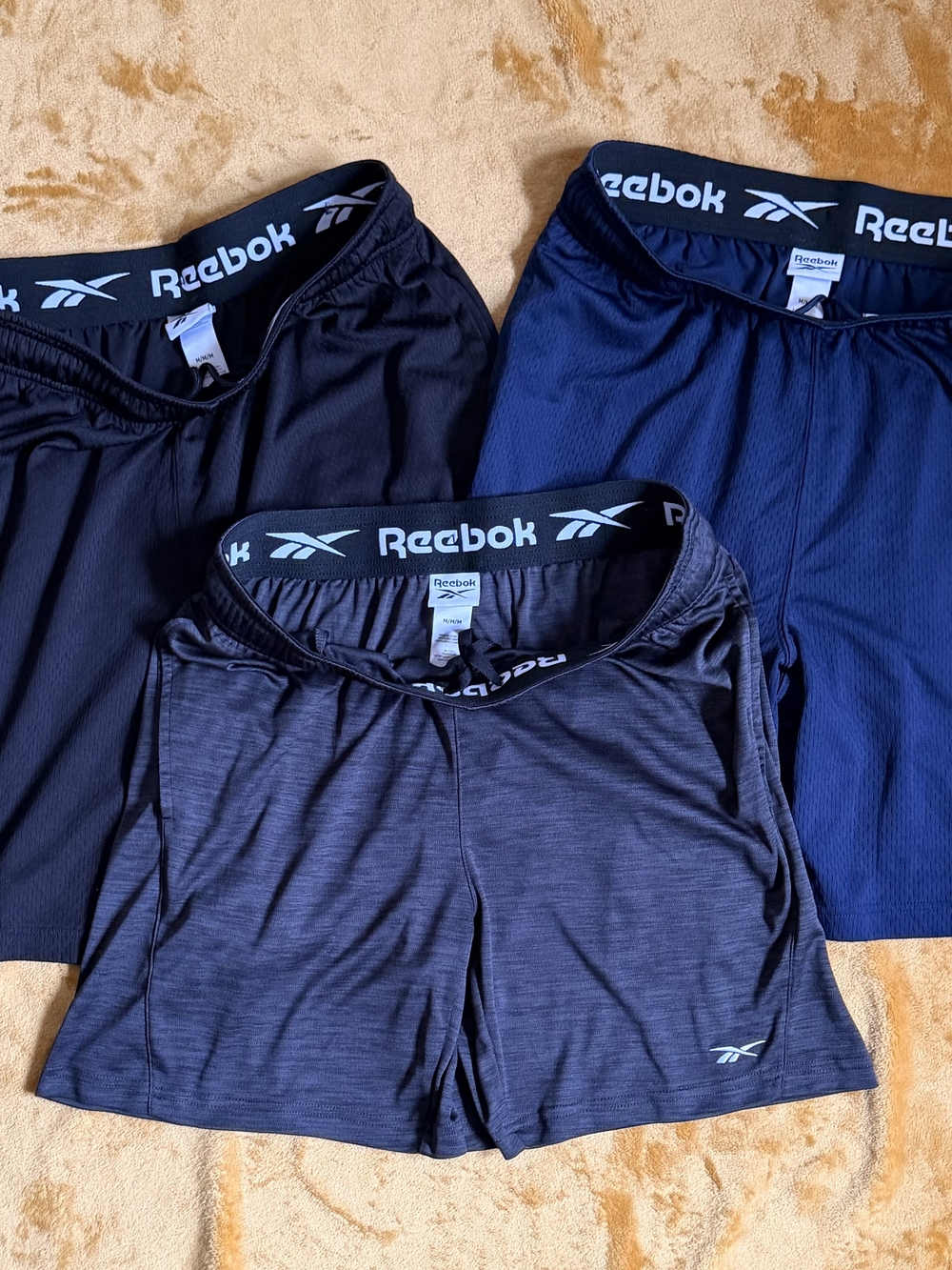 Reebok Men’s Athletic Shorts — Black, Navy, Charcoal